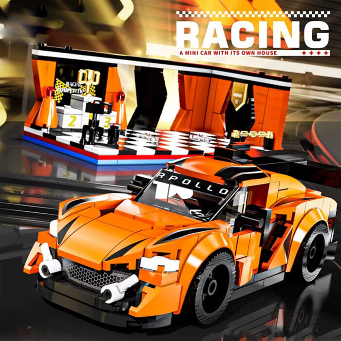 პატარა მანქანა პოდიუმით - სტაფილოსფერი