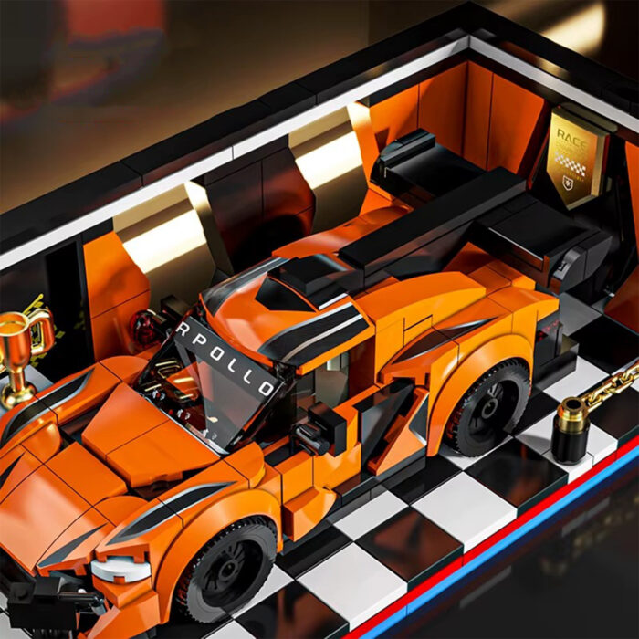 პატარა მანქანა პოდიუმით - სტაფილოსფერი