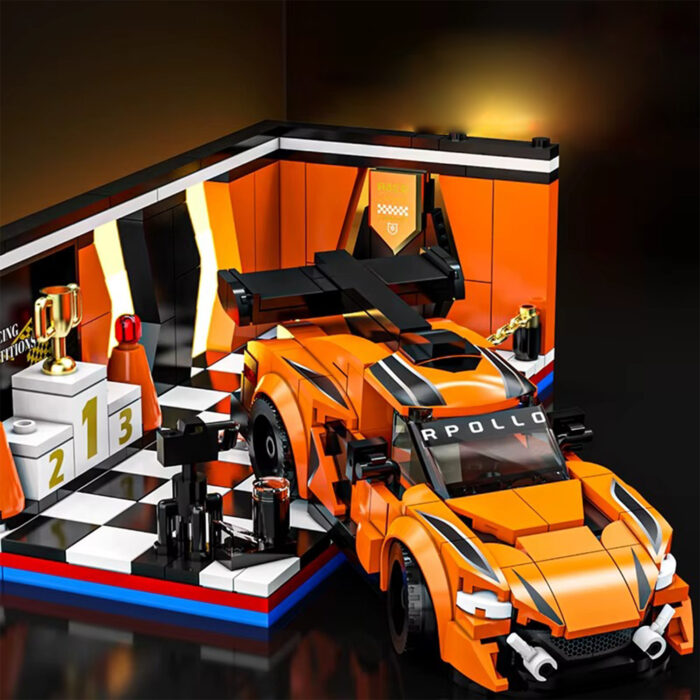 პატარა მანქანა პოდიუმით - სტაფილოსფერი